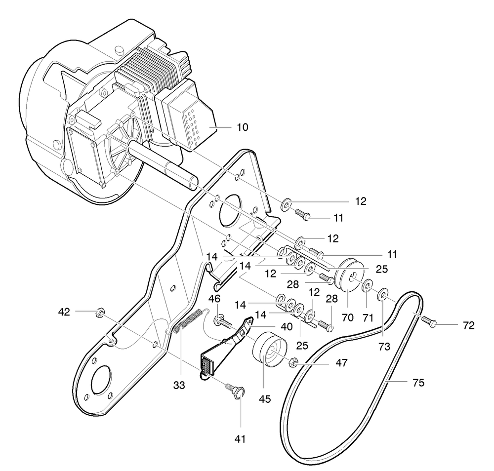 Engine Assembly Diagram and Parts List for 620301X4NC 2004 Briggs and Stratton Snow Blower
